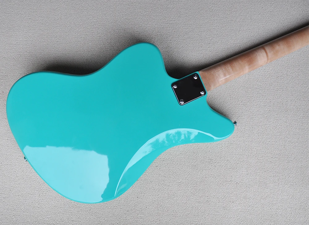 6 Strings Blue Electric Guitar with Rosewood Fretboard,Red Pearl Pickguard,Can be Customized