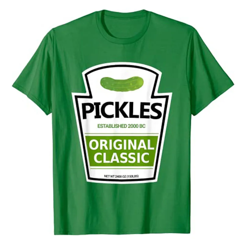 

Pickle Jar T-Shirt Lazy Halloween Costume Tees Funny Women's Fashion Graphic Outfits Short Sleeve Blouses Cotton Novelty Gifts