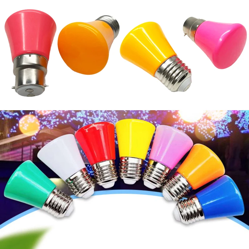 

Ranpo 70*45mm B22 E27 LED Globe Bulb 2W 360° Lighting Colorful Lamp Blue Green Pink Purple Red Yellow Light for Home 110V 220V