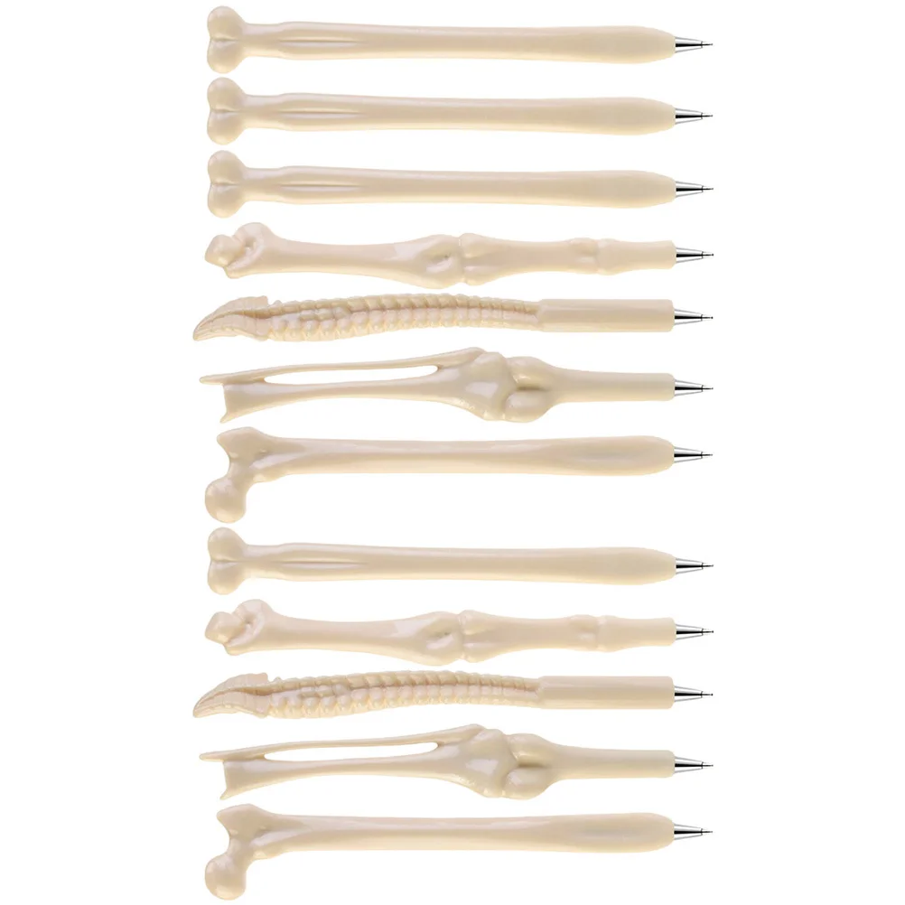 

12pcs Bone Shaped Ballpoint Pens Realistic Design Smooth Writing Portable Party Gift Creative Stationery For Students