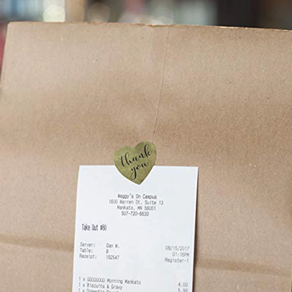 

500pcs Heart Shaped Stickers Self-Adhesive Thank You Labels Baking Packaging Wrapping DIY Gift Stickers for Kids Notebook