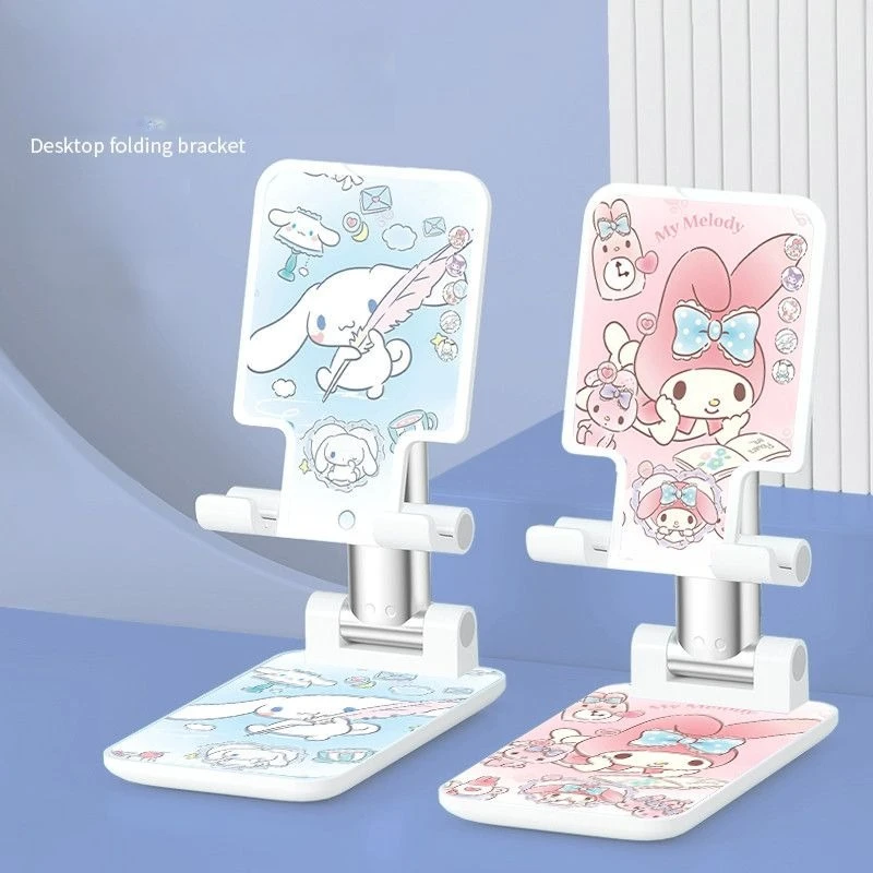 

Anime Cartoon Kawaii Sanrio New Mobile Phone Bracket Multifunctional Foldable Lifting Hello Kitty for Dormitory Use Good Quality