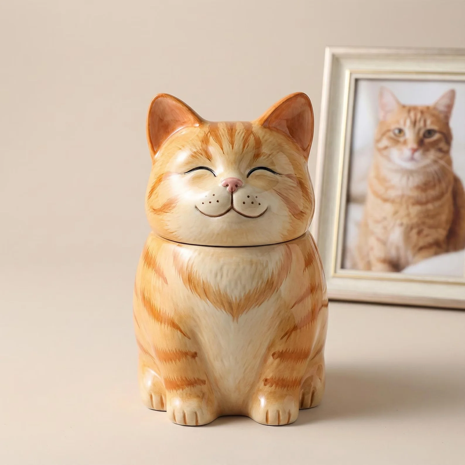 Hand‑Painted Custom Photo Ceramic Pet Memorabilia Personalized Animal Ashes Commemorative Gift