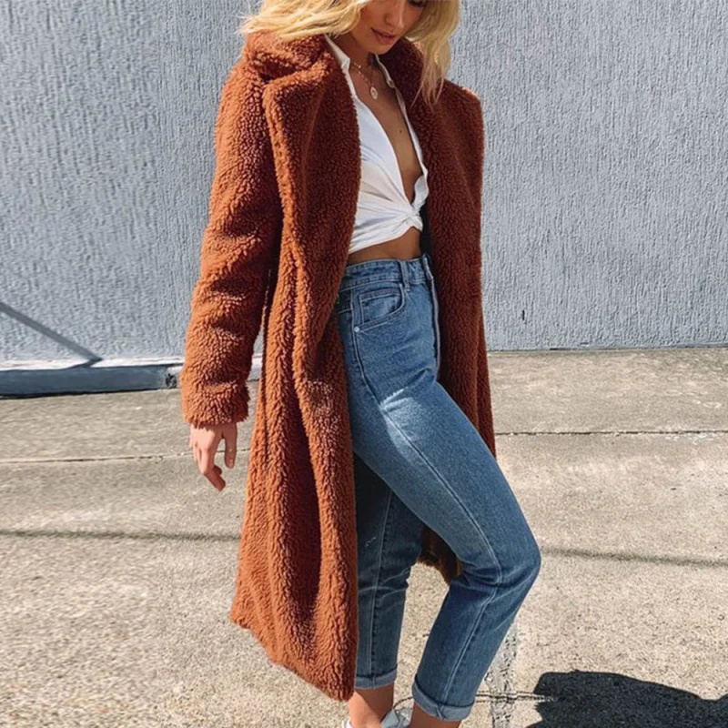 

2025Европейско-американская одежда, осенне-зимний новый женский костюм, меховое пальто с длинными рукавами и воротником