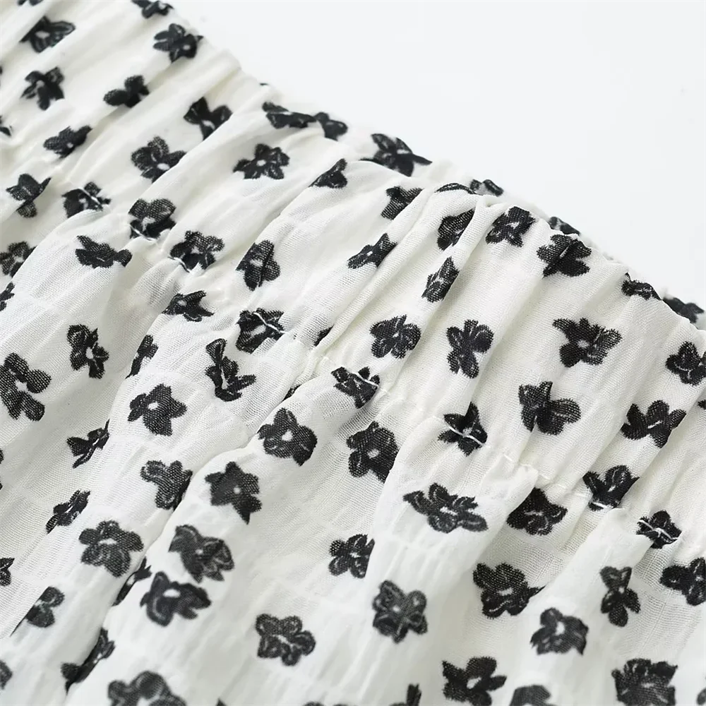 2025 New Style Womens Ruffled Mini Skirt y2k with Floral Print Fashionable and Charming for Summer Wear