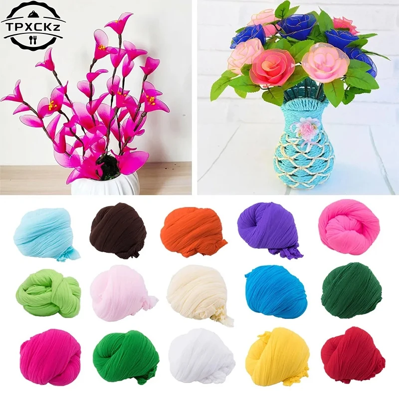 20pcs Multicolor Nylon Stocking Ronde Flower Material Tensile Stocking Material Accessory Handmade Wedding Home DIY Nylon Flower