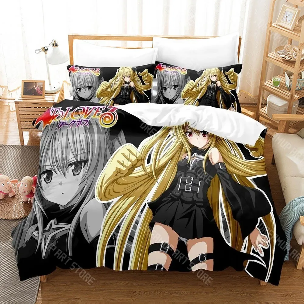 3D Printed To Love-Ru Anime Bedding Set for Boys Girls Duvet Cover Pillowcase Twin Queen King Full Single Double Sizes