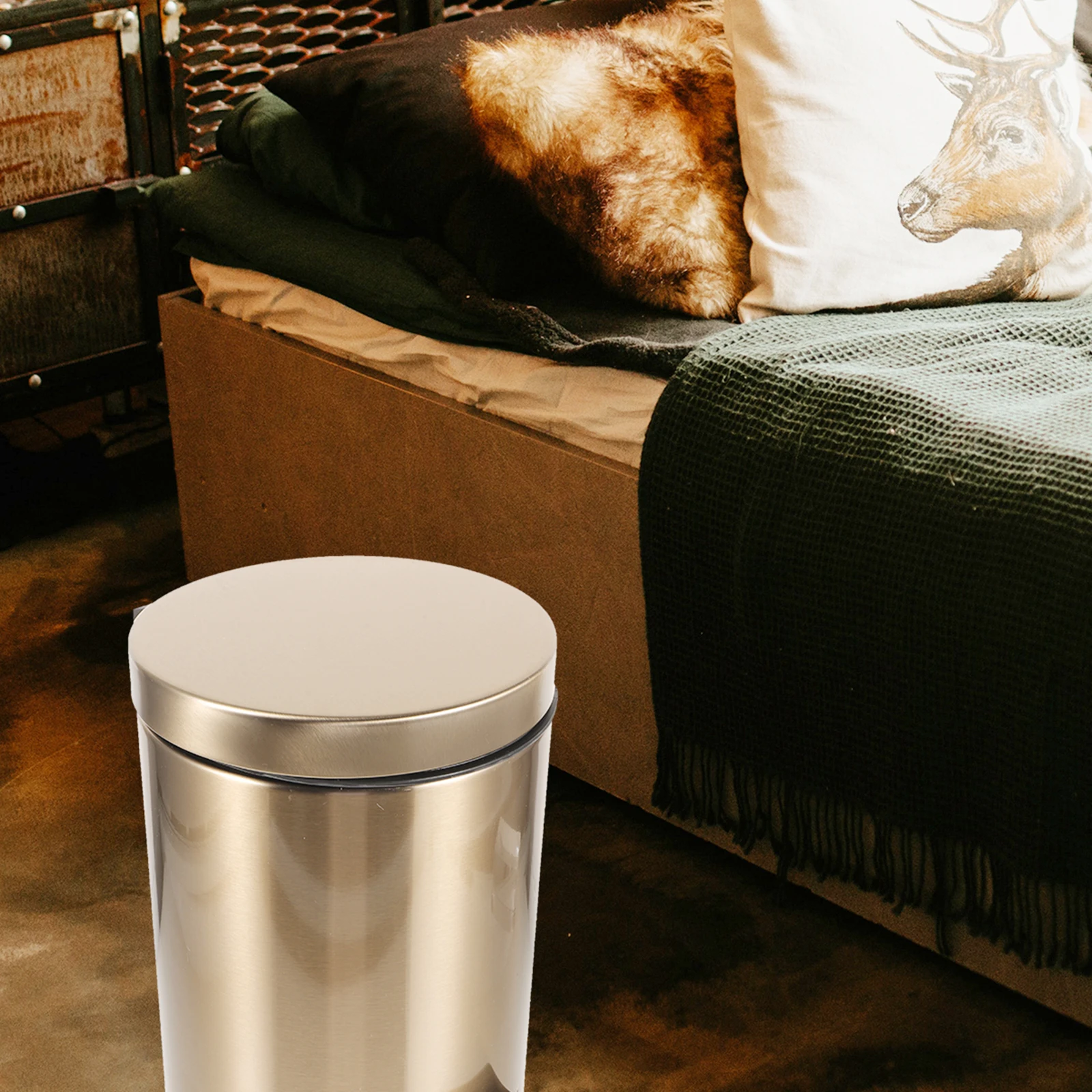 

Stainless Steel Trash Can 5L Circular Pedal Bin for Living Room Kitchen Bathroom Easy Clean Stainless Steel Garbage Can