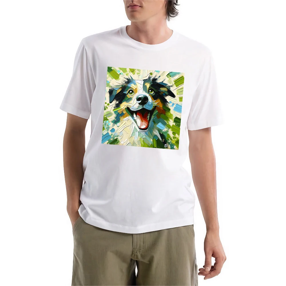 

FPACE Sport Art Drawing Dog Men T-Shirt Funny Abstract Dog Portrait Printed T shirt Men's Clothing Women Oversized t-shirt