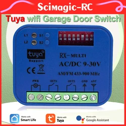 2CH Tuya WiFi Smart Switch Universal RX Multi Garage Remote Control Receiver 433MHz 868MHz AC DC 9-30V 85-250V Smart Life Alexa