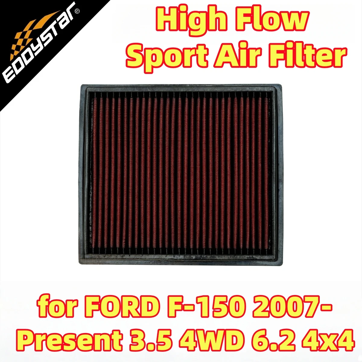 High Flow Sport Air Filter for FORD F-150 2007-Present 3.5 4WD 6.2 4x4 Washable Racing Intake Filters