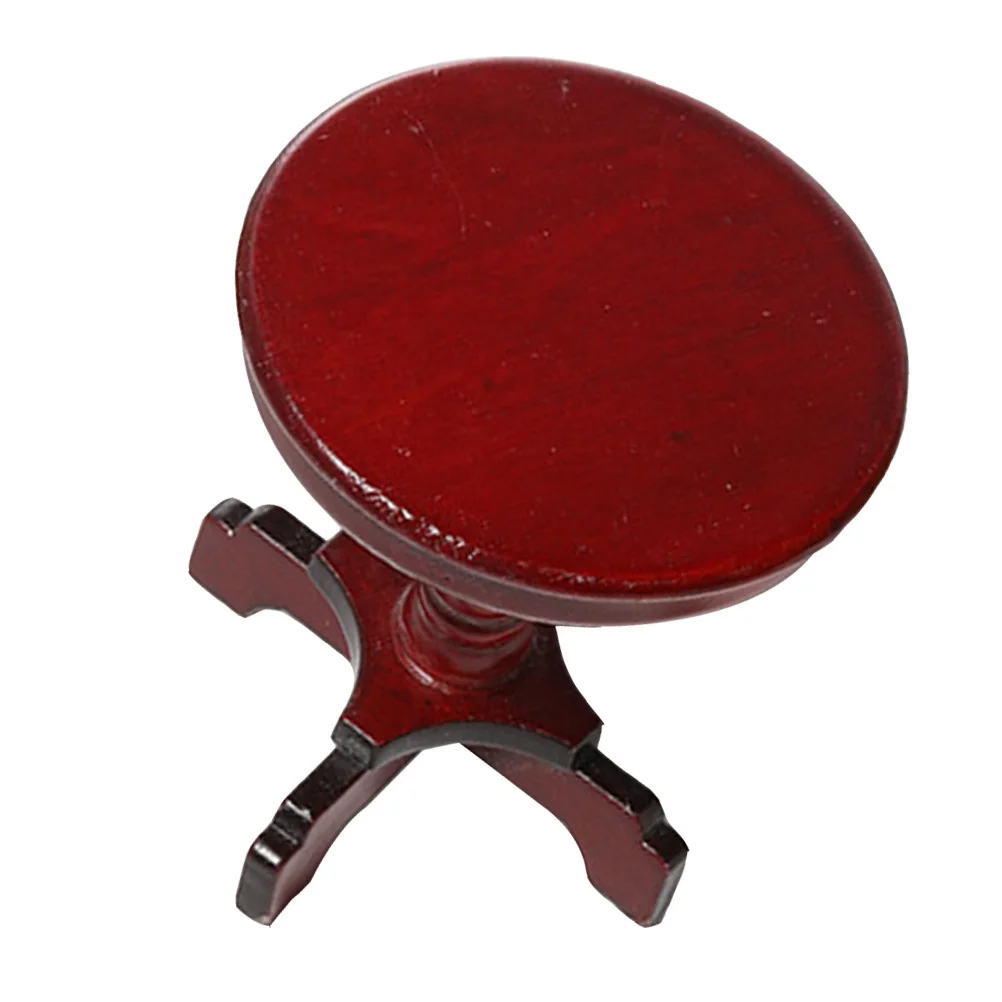 1 قطعة طاولة مستديرة صغيرة خشبية لتقوم بها بنفسك أثاث المنزل للأطفال مسرح ديكور طاولة صغيرة غرفة المعيشة المشهد الصغير