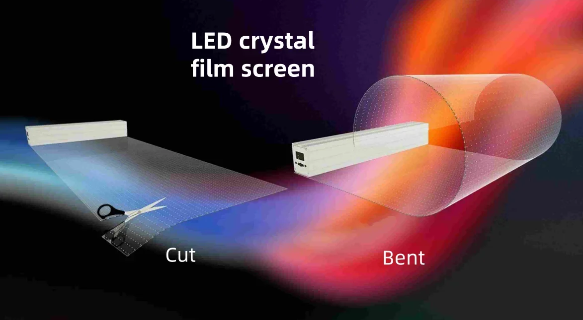 Bequeme Installation Film Bildschirm LED-Anzeige transparent LED-Videowand p10 flexible LED-Bildschirm transparent