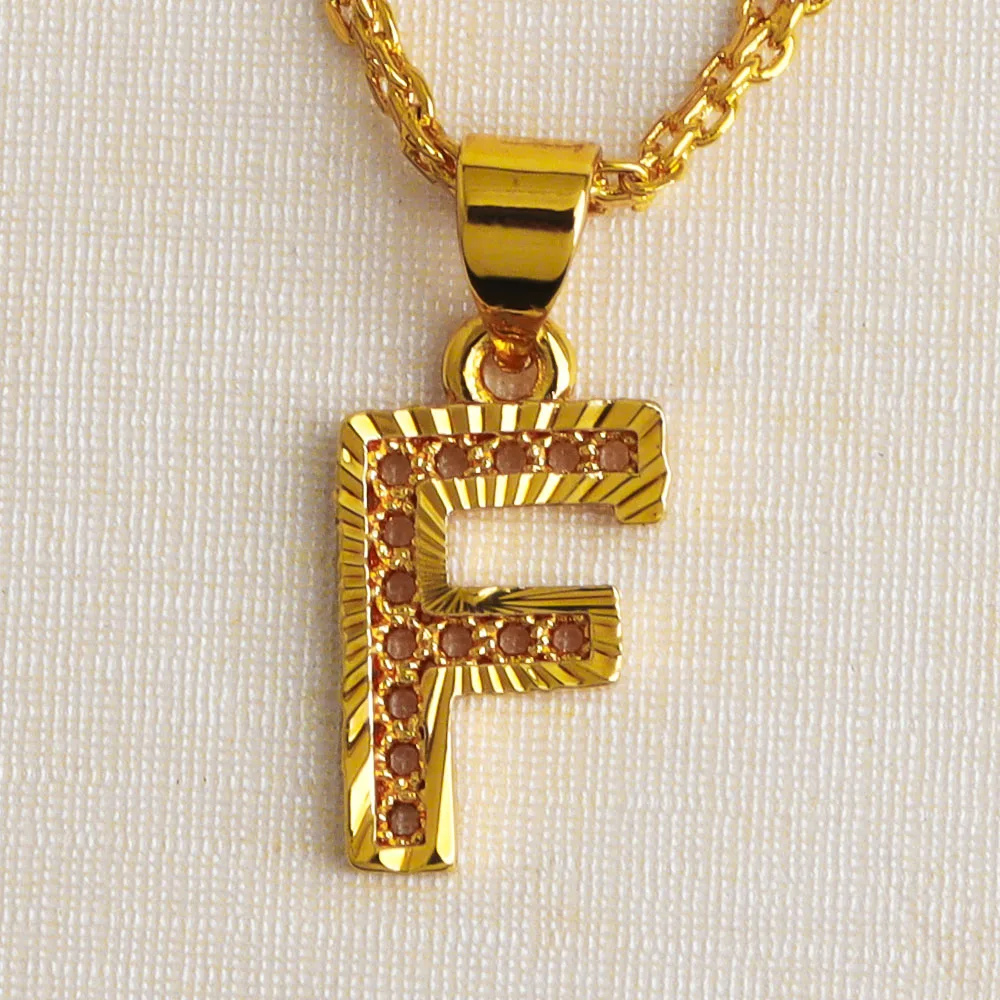 YM Letter Pendant Necklace Gold 7