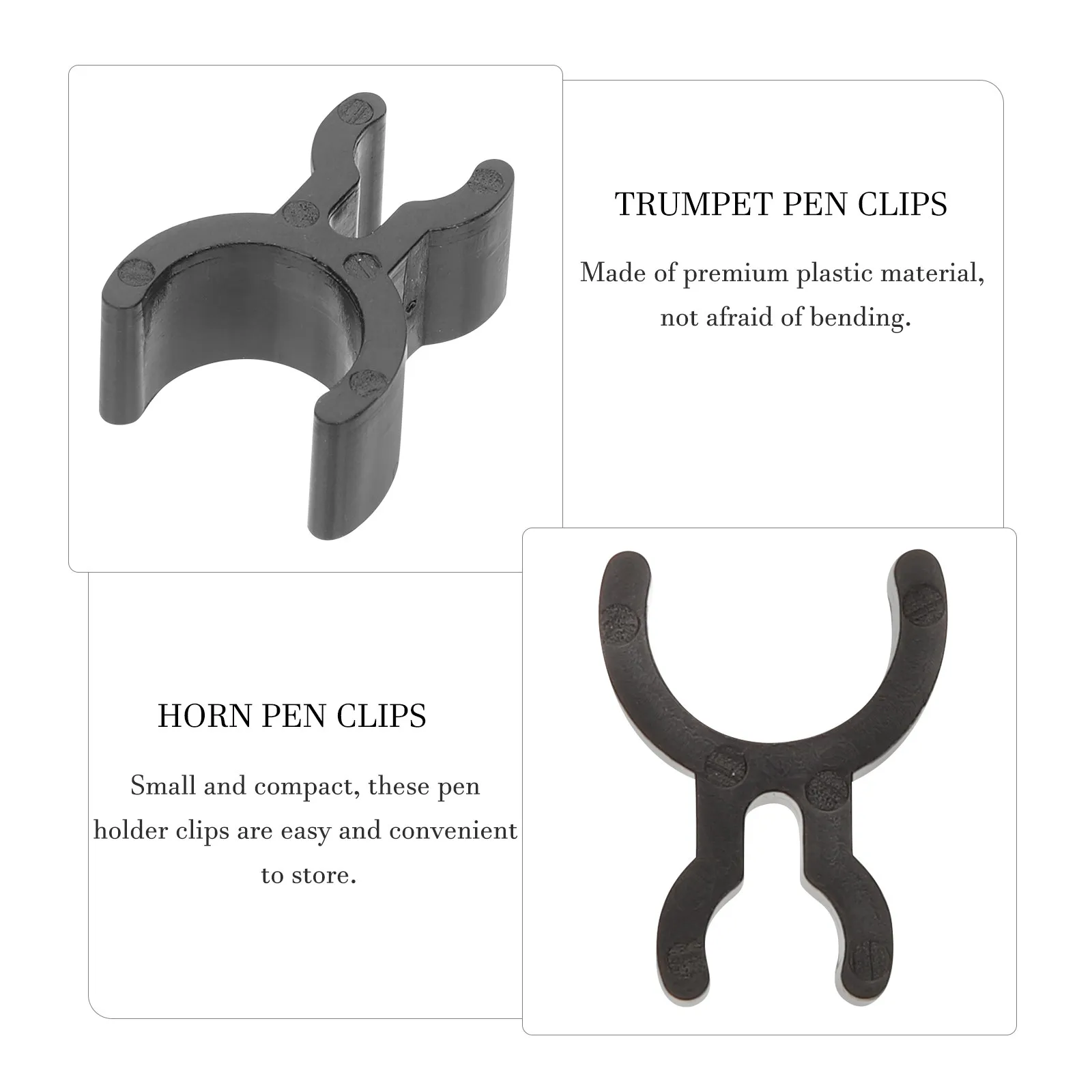 3 Pcs Pencil French Horn Clips Holder Music Stand Instrument Brass Black Musical - view 5