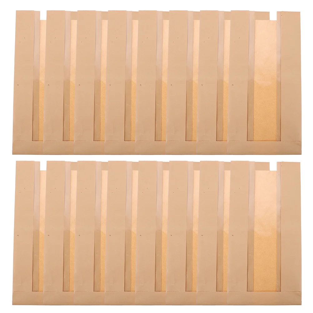 

100pcs Food Paper Bag 250g Toast Packaging Pouches Brown Bakery Bags for Cookies C wich Window Design Bread Bag
