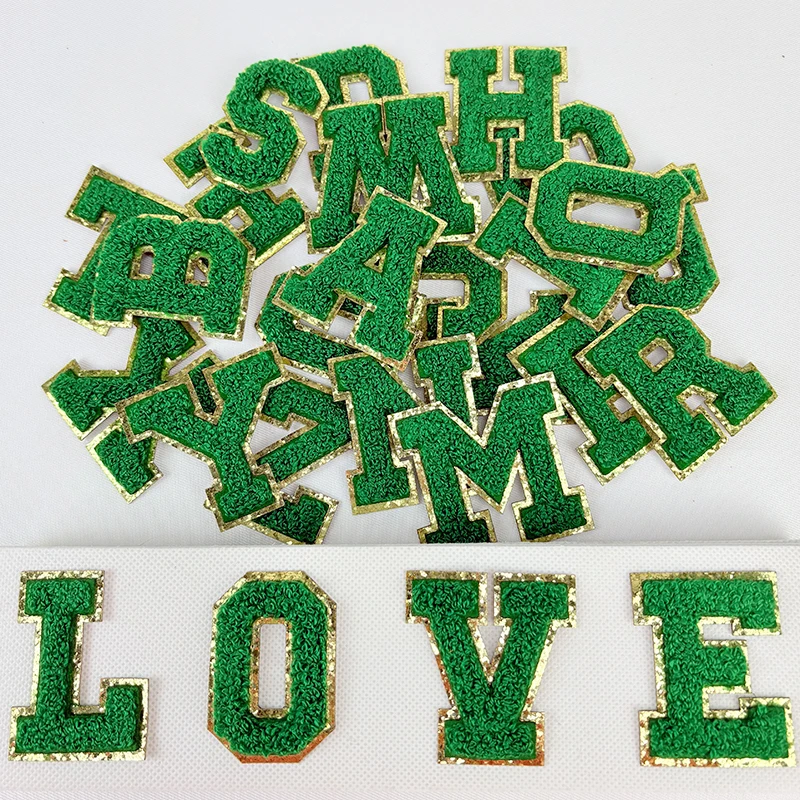 

Темно-зеленое полотенце с вышитыми английскими буквами, нашивка для багажных аксессуаров, отделка одежды «сделай сам», персонализированные нашивки stic