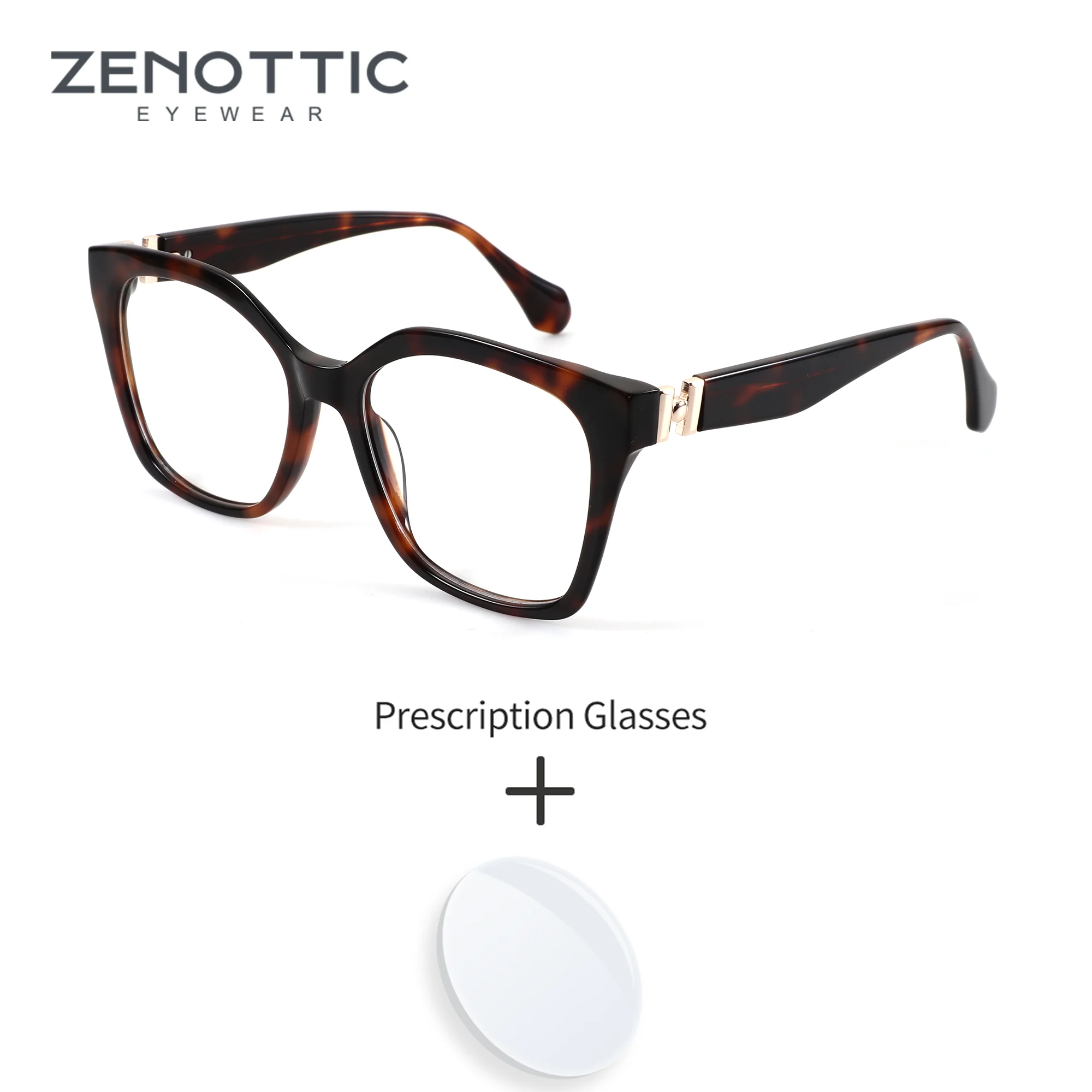 

ZENOTTIC Acetate Prescription Glasses Women Butterfly Progressive Multifocal Lenses For Myopia Correction Blue Light Optical