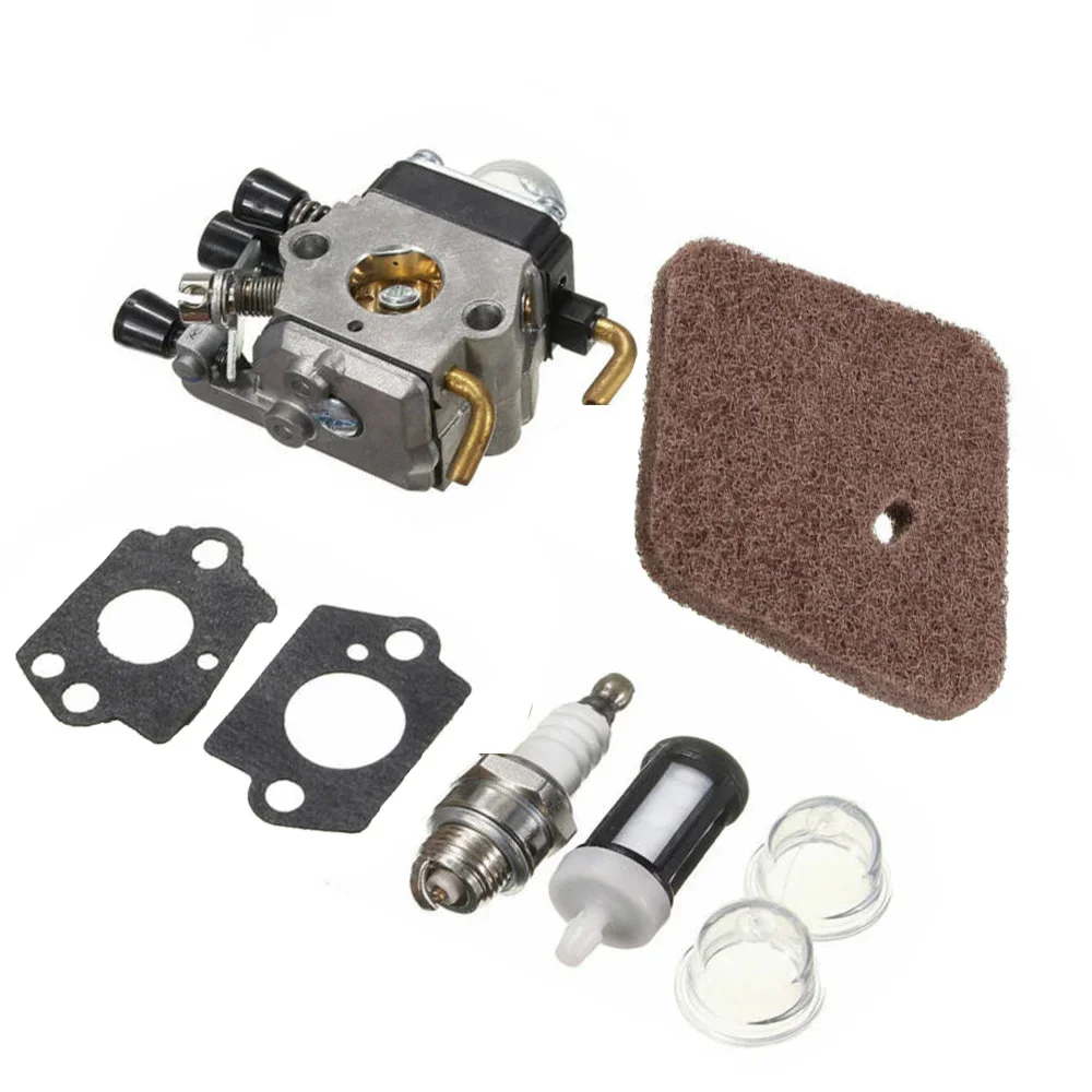 Carburetor Spark Air Filter Washer Bulb Kit For Stihl FS45 FS46 FS46C FS55R