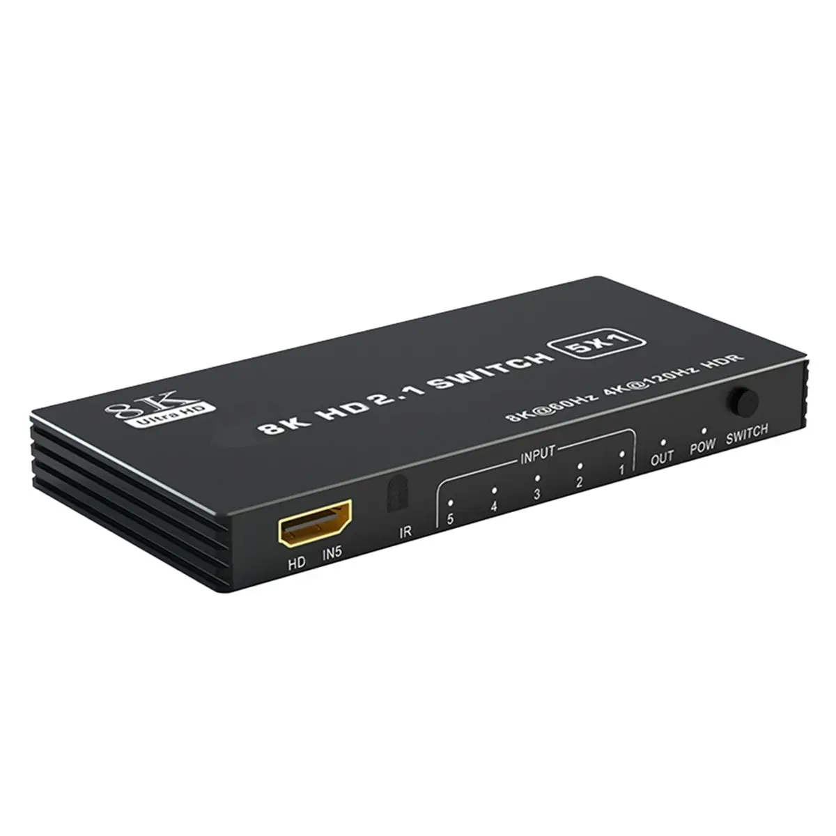 [VALUE PACK]8K -Compatible 2.0 5 in 1 Out Switch Splitter 120Hz 5-Port HD 4K 120Hz Splitter -Compatible Switcher CEC 48gbps