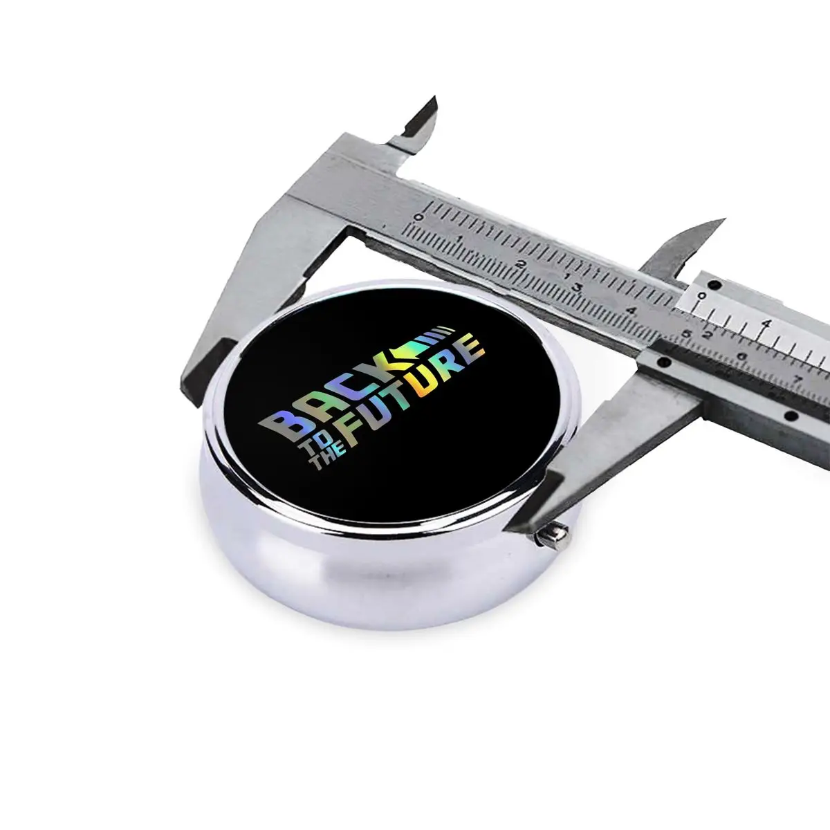 العودة إلى المستقبل السفر حبوب مستديرة المنظم الخيال العلمي كوميديا صندوق دواء علبة حبوب منع الحمل الخائن صندوق تخزين لمحفظة جيوب #3