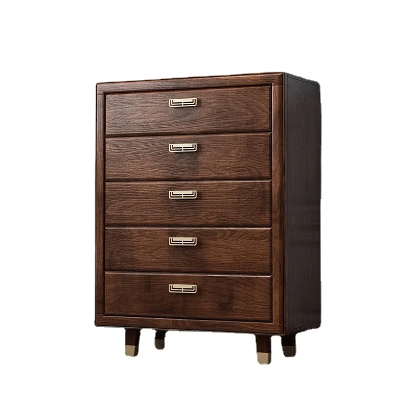 

Hxl Chinese Style Chest of Drawers Solid Wood Bedroom Locker Retro Chest of Drawer Wall-Mounted Storage Cabinet