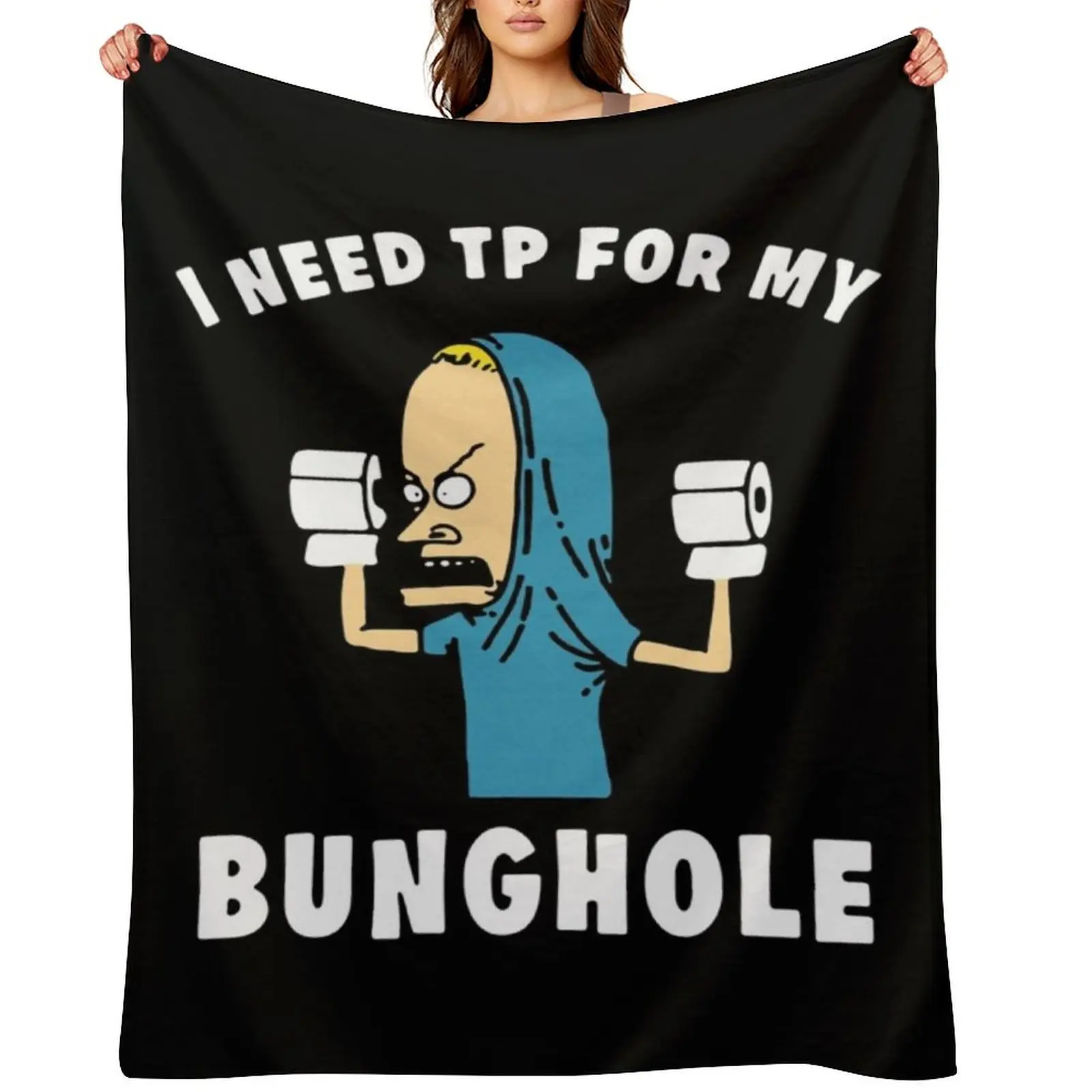 Beavis I Am The Great Cornholio هل أنت تهديدني رمي بطانية منقوشة تتحرك قيلولة البطانيات #1