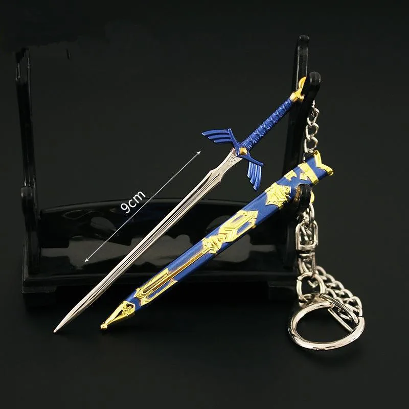 Juego Zelda Link Master Sword llaveros Cosplay aleación espadas que se pueden abrir accesorios colgantes llavero accesorios llavero regalo de Navidad