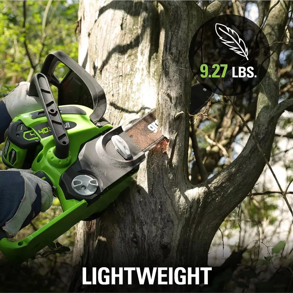 Cordless compact chainsaw (ideal for storm cleaning, trimming, and camping), 2.0Ah battery, and charger