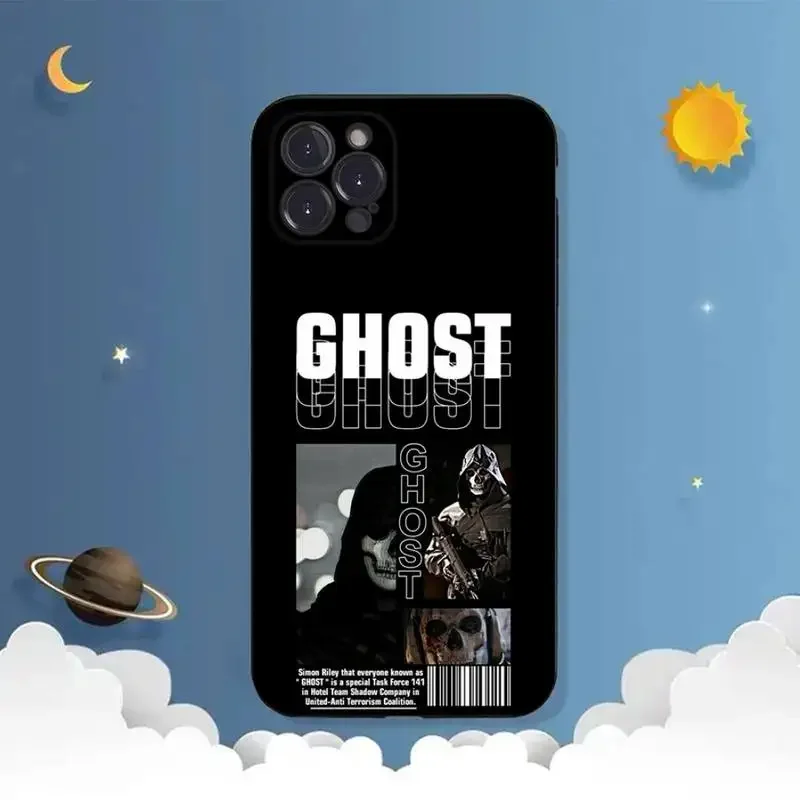 C-COD Call Of D-Duty Ghost Phone Case For iPhone,11,12,Mini,13,14,15,PRO,XS,MAX,X,XR,6,7,8,Plus Black Shell