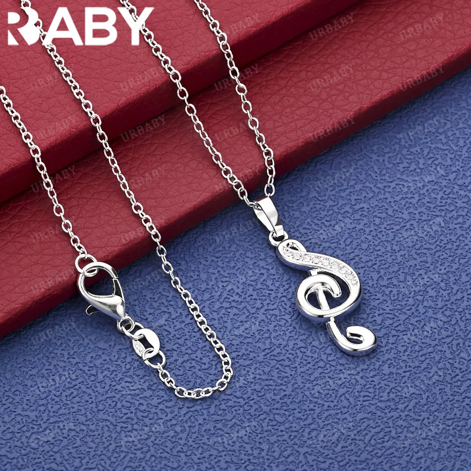 

URBABY 40-75 см, ожерелье из стерлингового серебра 925 пробы с цирконами и заметками для женщин, креативный подарок, уличная универсальная вечеринка и повседневная одежда