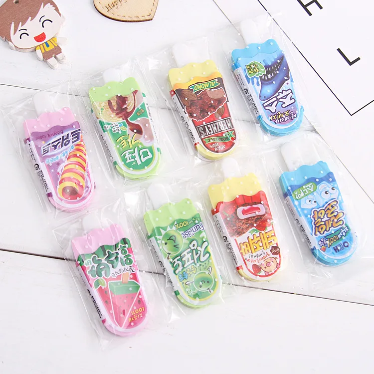 Wholesale Ice Cream Shaped Erasers, Educational Stationery for Elementary School Children, Pack of 4