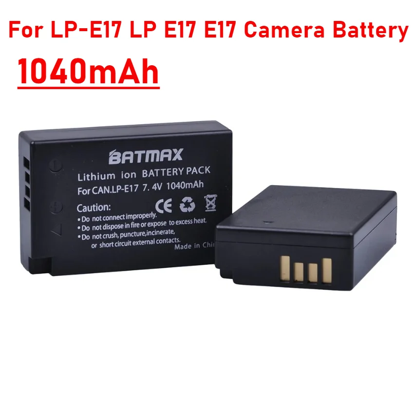 1040mAh LP-E17 LP E17 E17 Camera Battery with LCD Dual USB Charger for Canon EOS M3 M5 M6 750D 760D T6i T6s 800D 8000D Kiss X8i