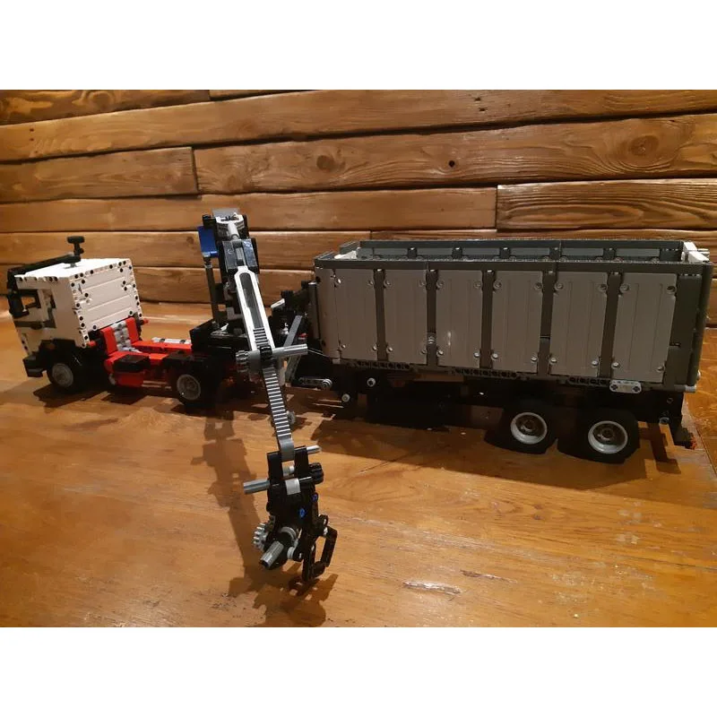 MOC-93768 الكلاسيكية مقطورة نقل البضائع المسطحة بنة نموذج 2022 أجزاء الإبداعية عيد ميلاد لعبة هدية للبنين والأطفال