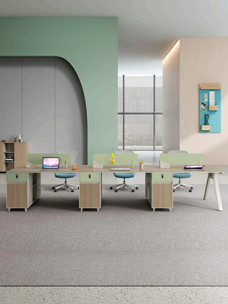 

Office furniture modern atmosphere staff desk office desk chair combination office four simple screen workstation computer desk