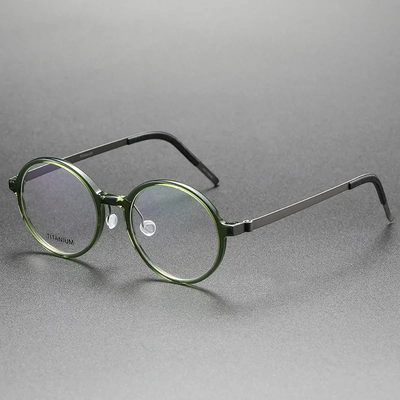 Denmark Round Glasses Frame Men No Screw Ultralight Myopia Retro 1827 Prescription Optical Women Titanium Reading Eyeglasses