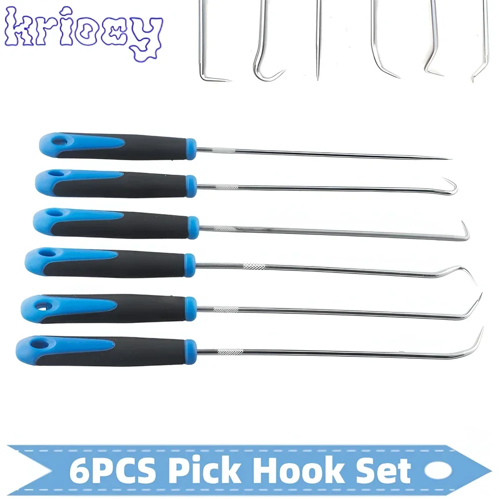 

6pcs Pick and Hook Set Car Auto Oil Seal/O-Ring Seal Gasket Pick Hook Puller Remover Tire Stone Cleaning Auto Maintenance Tools