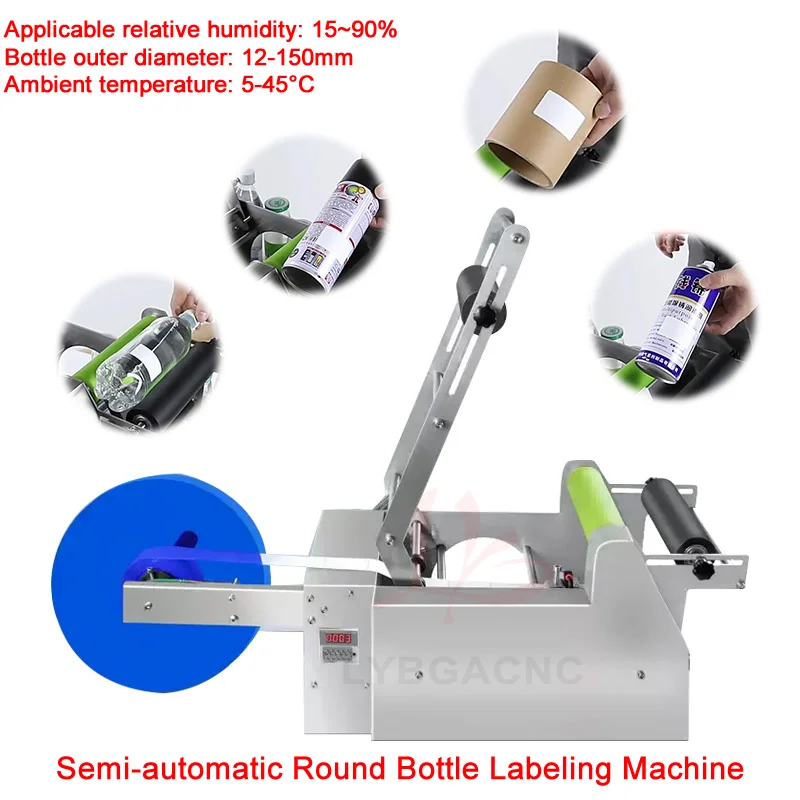 

Semi-automatic Round Bottle Labeling Machine Handheld Round Bottle Labeling Machine Counting Function Self-adhesive Labeling