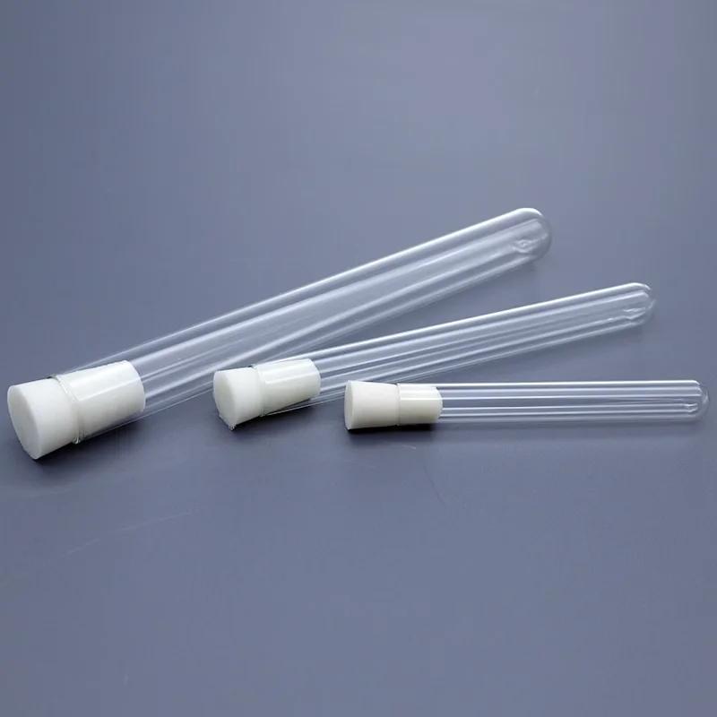 10PCS Glass test tube with thickened silicone stopper, high temperature resistant thickened flat round bottom test tube 10*100mm