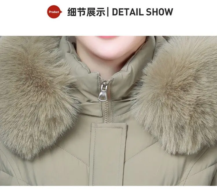 Middle Aged Mother Down Cotton Jacket 6XL Winter Oversized Thick Hooded Coat Windproof Rainproof Female Warm Long Parka Overcoat