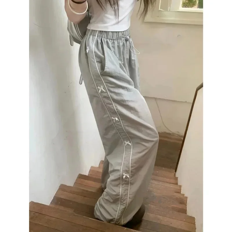 

Y2k Cargo Pants for Women Casual Sweatpant Solid Drawstring Streetwear Wide Leg Trousers Quick Drying Plus Size Clothing Y2k