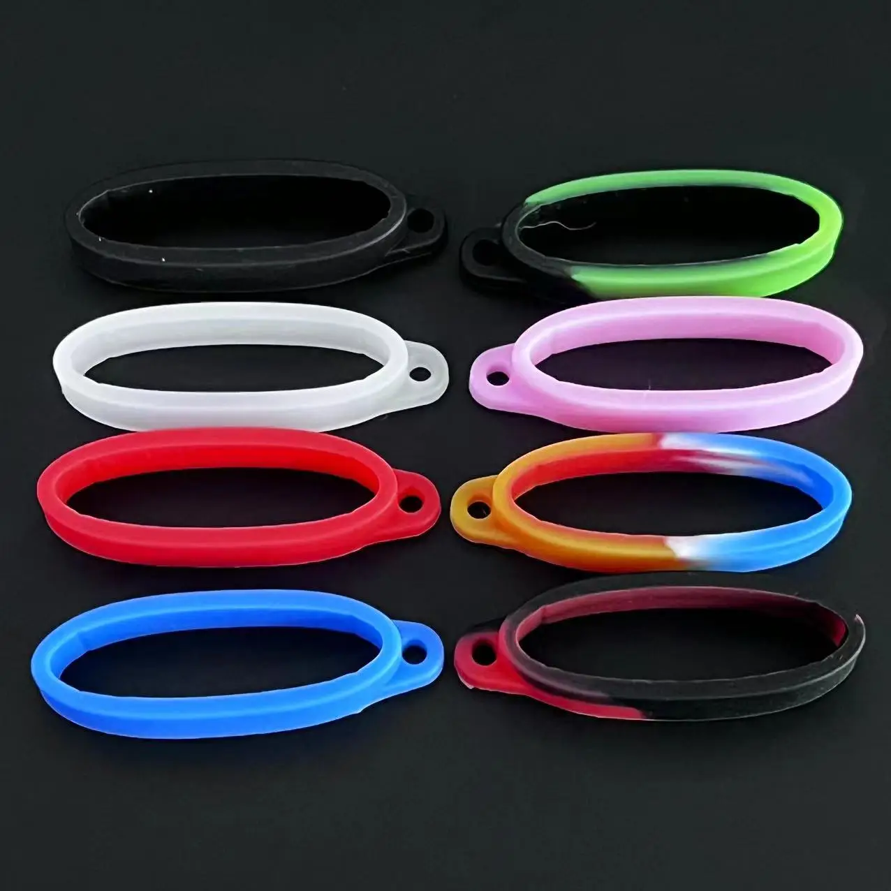 2PCS 40mm Silicone Ring Lanyard Band With Hole For Box Mechanical Rod Accessories Rope Hanging Loop Keychain Rubber Decoration