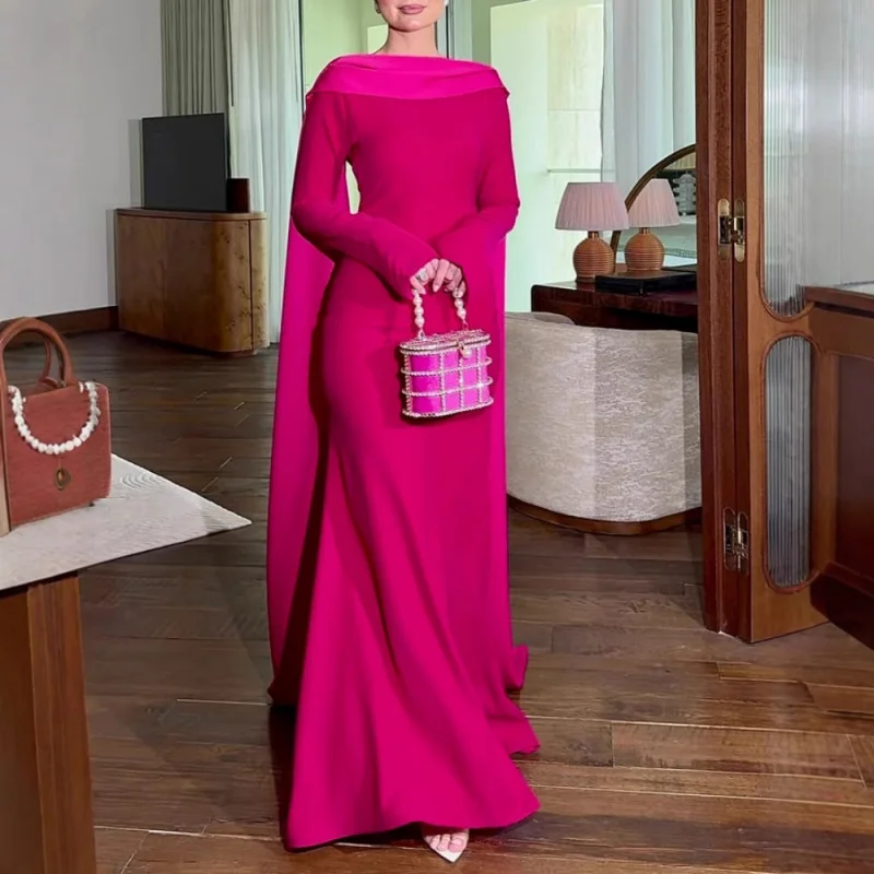 

2025 Spring Europe America Middle East Foreign Trade Women's Wear Sexy Bag Hip Shawl Strap Evening Dress