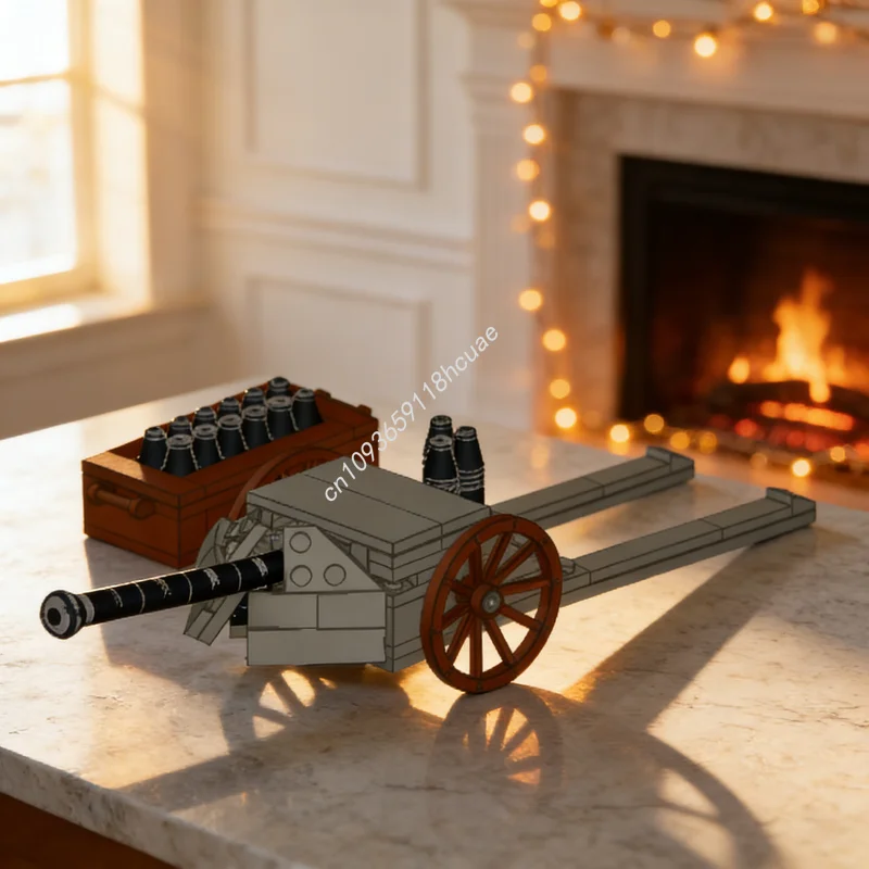 147pcs MOC 독일 포병 모델 블록 건축 DIY 크리스마스 선물 조립 창의적 아이디어 교육용 장난감 블록