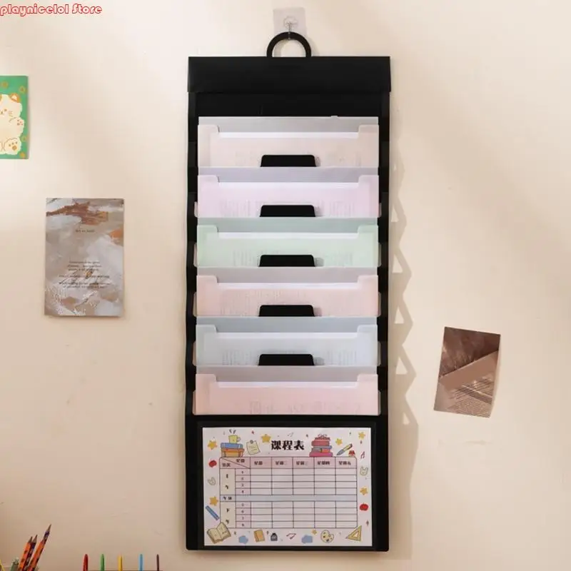 E8BA 6 Pocket Expanding Folder Letter Size Document Bag Wall Hanging File Organizers