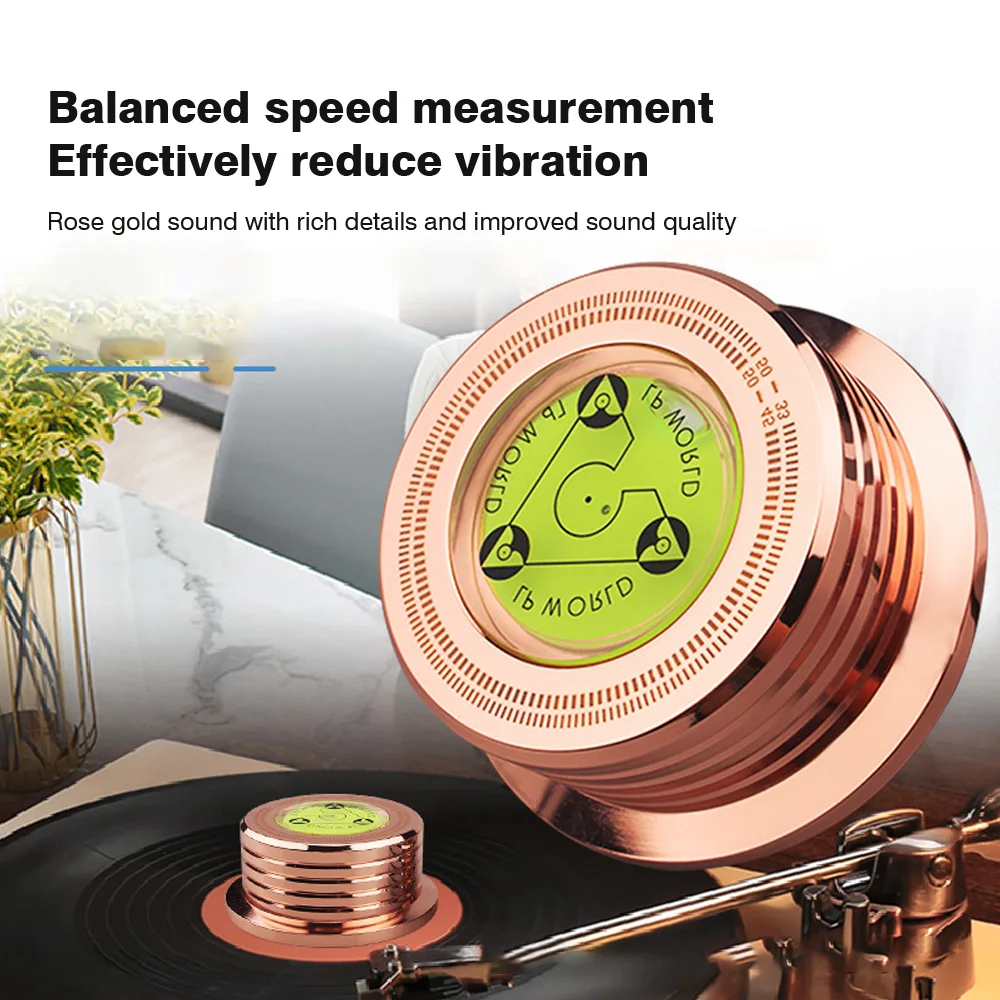 YYAUDIO 60Hz LP Vinyl Record Player Stabilizer with Level Adjustment Function Metal Vinyl Record Player Weight Clip Music Player