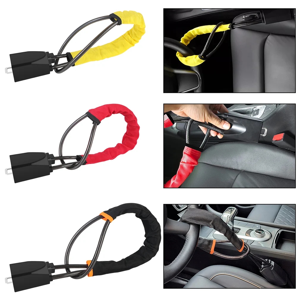 For Truck SUV Van RV Universal with 3 Keys Car Steering Wheel Lock Anti Theft Car Device Car Accessories Seat Belt Lock