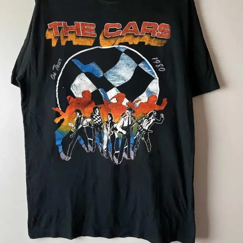 The Cars Band On Tour Schwarzes T-Shirt in voller Größe Qx0209