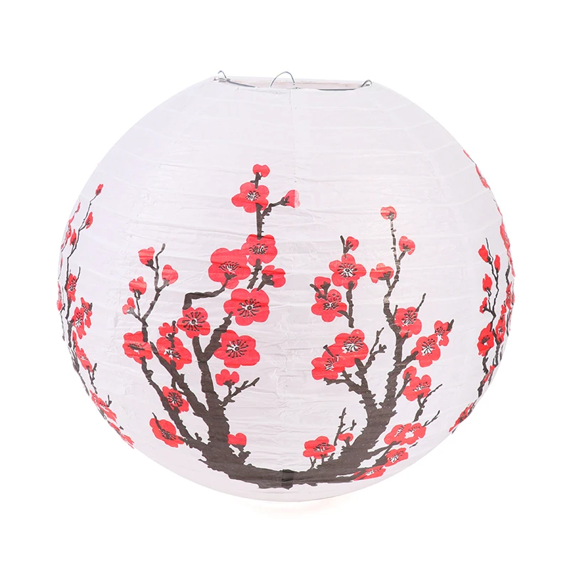 35cm Plum Blossom Round Paper Lantern Lamp Shade Chinese Antique Paper Lantern New Year Paper Lampshade Home Decoration