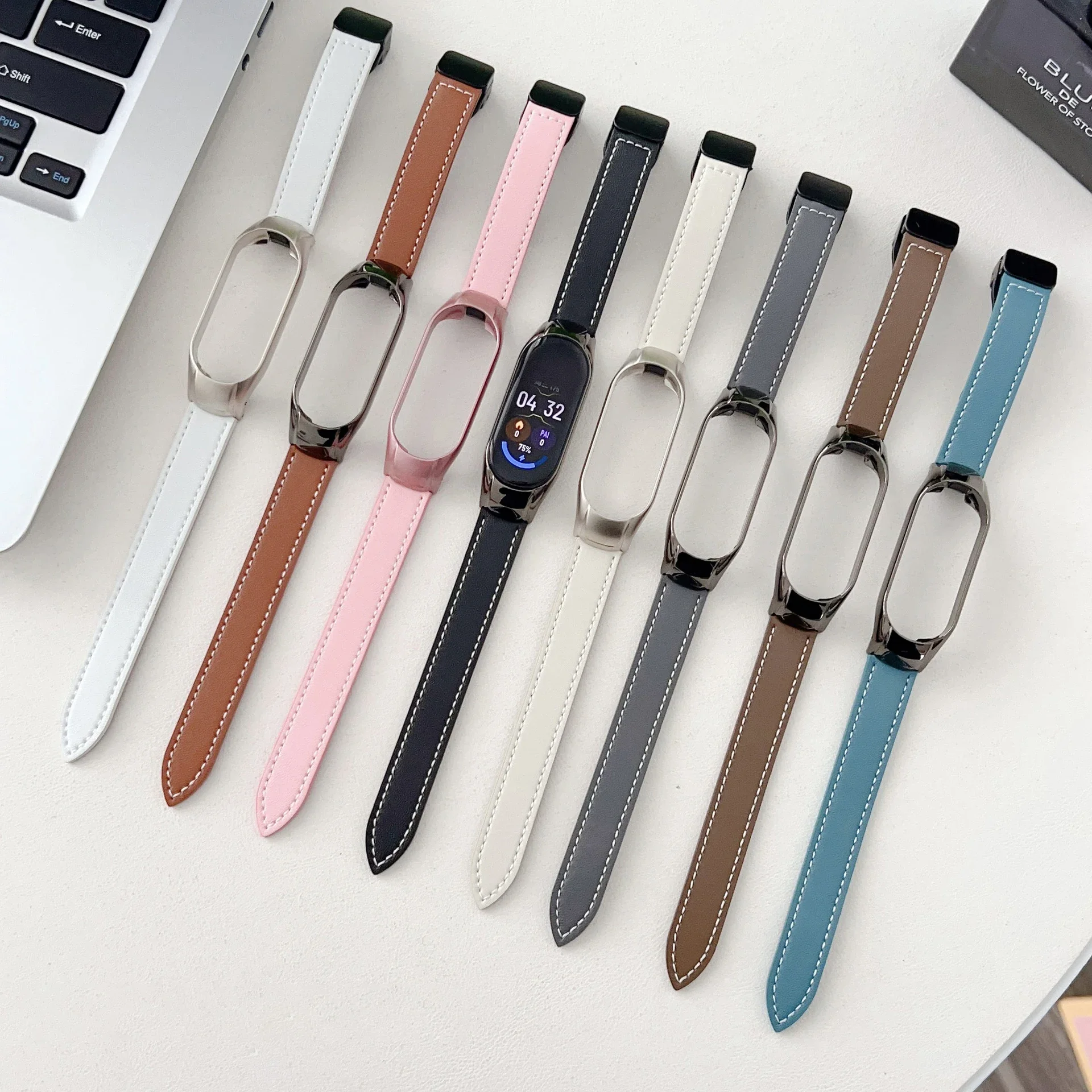 Leather Bracelet for Xiaomi Mi Band 7 6 5 NFC Magnetic Buckle Stainless Steel Case for Xiaomi Mi Band 3 4 Lady Style Accessories